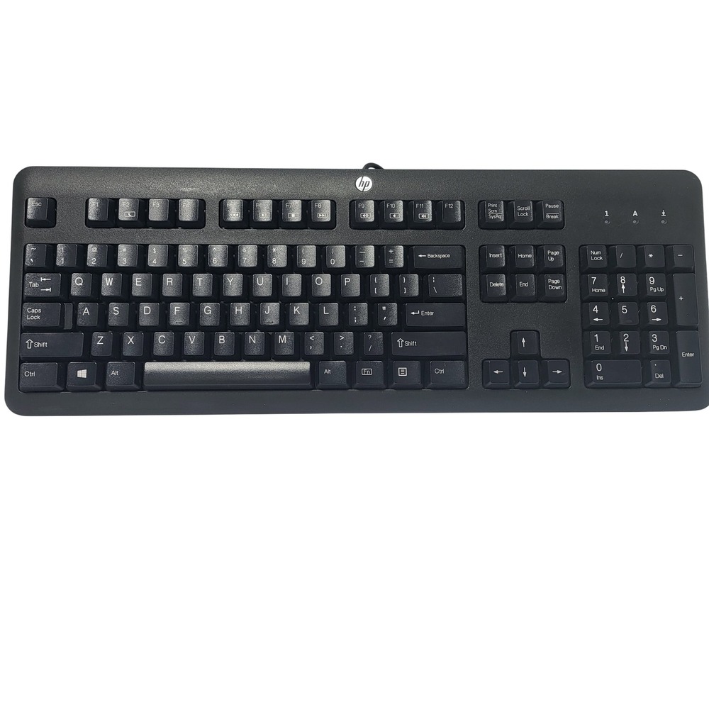 HP‎ KU 1156 Wired USB Keyboard Black Full Size Standard Layout "Tested"
